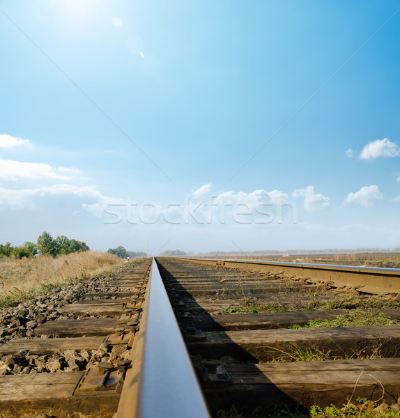 Ferrovia orizzonte sereno cielo sole abstract Foto d'archivio © mycola