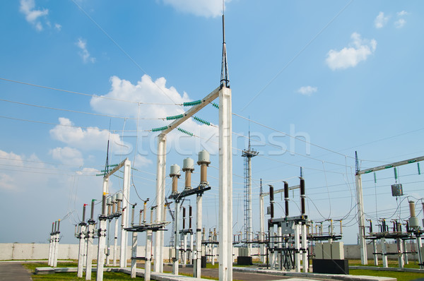 part of high-voltage substation Stock photo © mycola