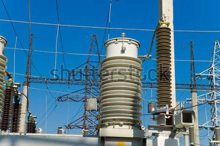 switch in high-voltage substation on 110 000 volt Stock photo © mycola