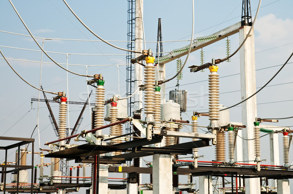 part of high-voltage substation Stock photo © mycola