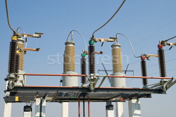 part of high-voltage substation Stock photo © mycola