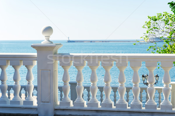 Ansicht Meer Balkon Landschaft blau Farbe Stock foto © mycola