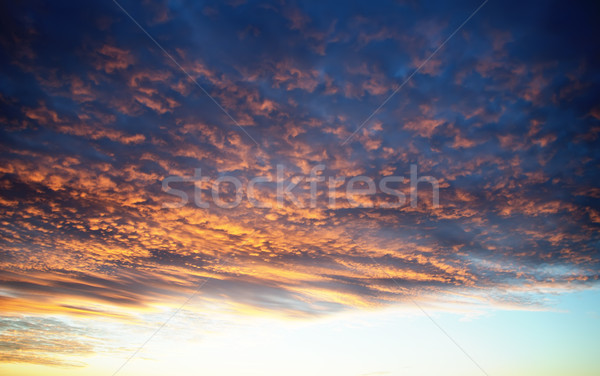 Dramático nubes paisaje belleza naranja amanecer Foto stock © mycola