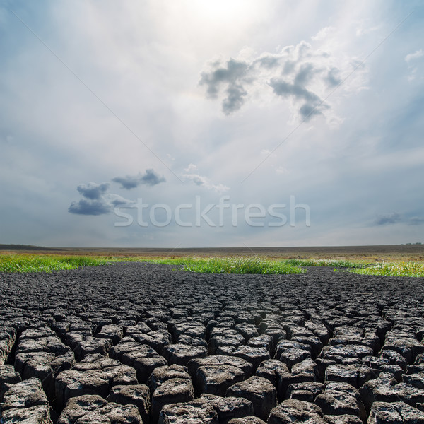 Calentamiento global dramático cielo agrietado tierra luz Foto stock © mycola