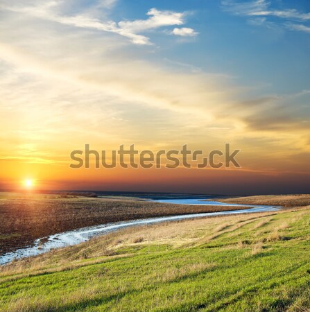 good sunset over river Stock photo © mycola