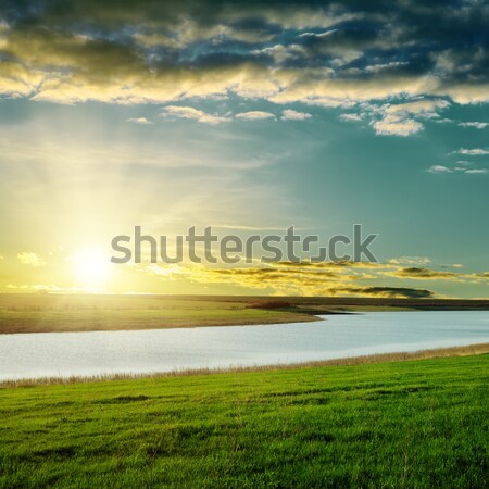 good sunset over river Stock photo © mycola