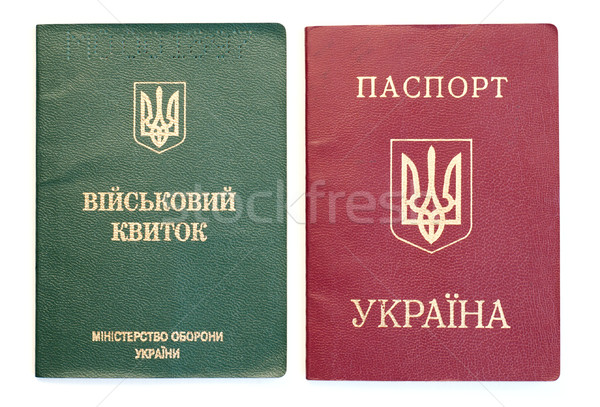 ukranian passport and military card Stock photo © mycola