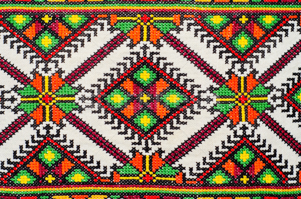 Stock photo: embroidered good by cross-stitch pattern