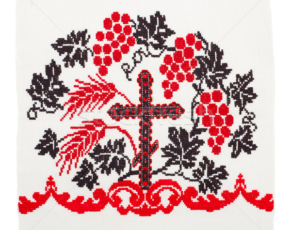 embroidered good by cross-stitch pattern Stock photo © mycola
