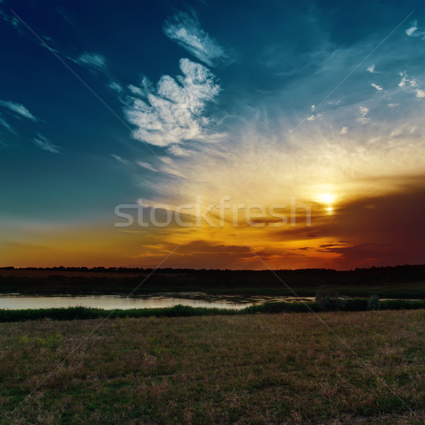 good sunset over river Stock photo © mycola