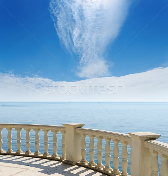 view to the Black Sea from a balcony under cloudy sky Stock photo © mycola