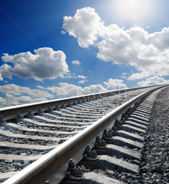 Ferrovia orizzonte nuvoloso cielo sole panorama Foto d'archivio © mycola