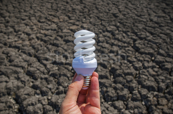 Enerji lamba el kuraklık toprak Stok fotoğraf © mycola