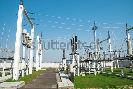 Part of high-voltage substation Stock photo © mycola