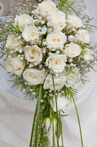white fine rose in wedding bouquet Stock photo © mycola