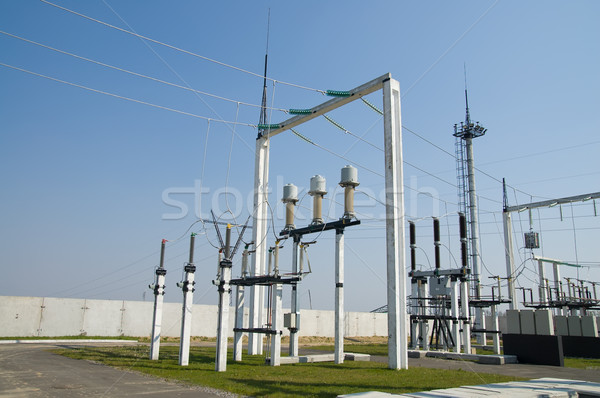 part of high-voltage substation Stock photo © mycola