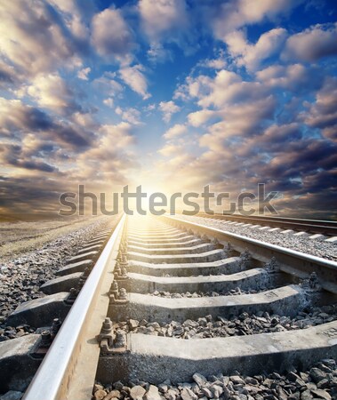 Kolej żelazna słoneczny horyzoncie drogowego streszczenie świetle Zdjęcia stock © mycola
