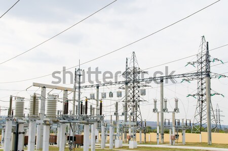 Netwerk industrie industriële elektriciteit circuit draad Stockfoto © mycola
