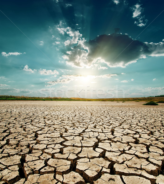 драматический закат засуха землю пейзаж фон Сток-фото © mycola