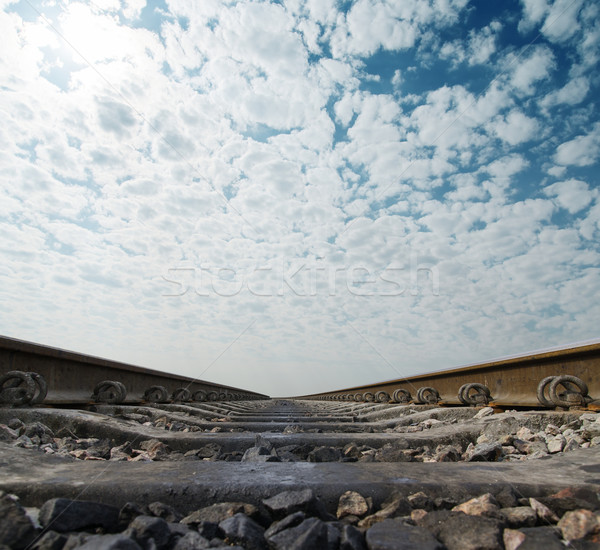 railway to horizon under cloudy sky Stock photo © mycola