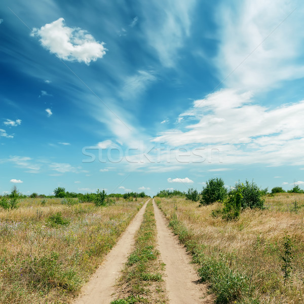 Rural rutier verde peisaj dramatic Blue Sky Imagine de stoc © mycola