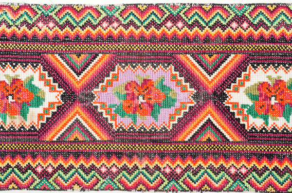 embroidered good by cross-stitch pattern. ukrainian ethnic ornam Stock photo © mycola