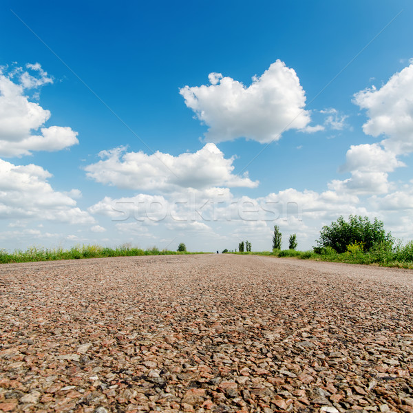 Foto stock: Asfalto · carretera · primer · plano · nubes · cielo · textura