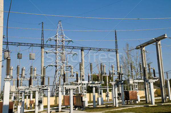 part of high-voltage substation Stock photo © mycola