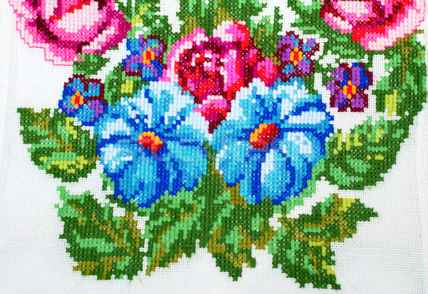 embroidered handmade good by cross-stitch pattern Stock photo © mycola