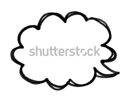 Sprechblase Pinsel isoliert weiß malen Rahmen Stock foto © myfh88