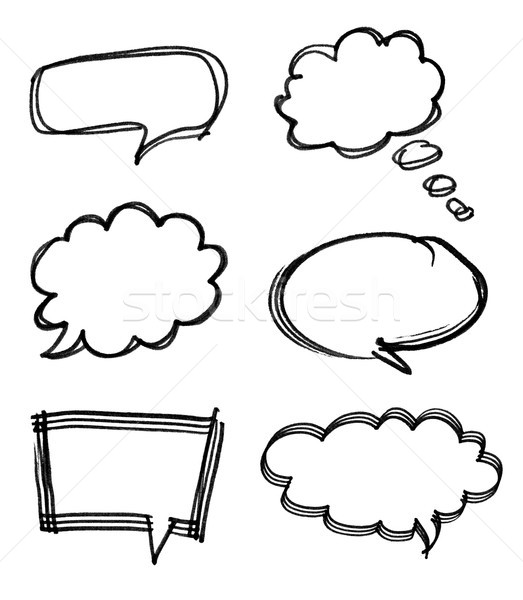 Speech bubble with brush stroke isolated on white background Stock photo © myfh88
