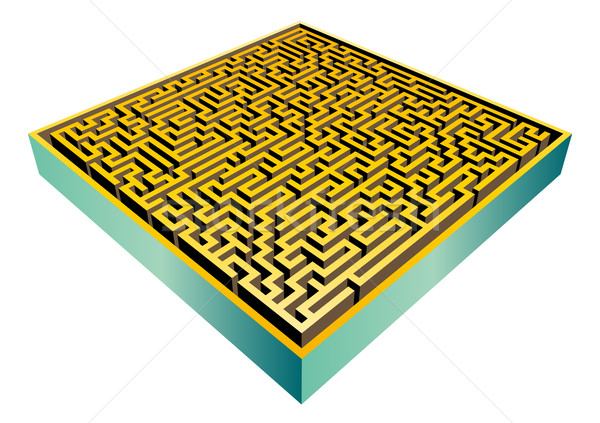 Vektor 3D Labyrinth isoliert Straße Design Stock foto © myfh88