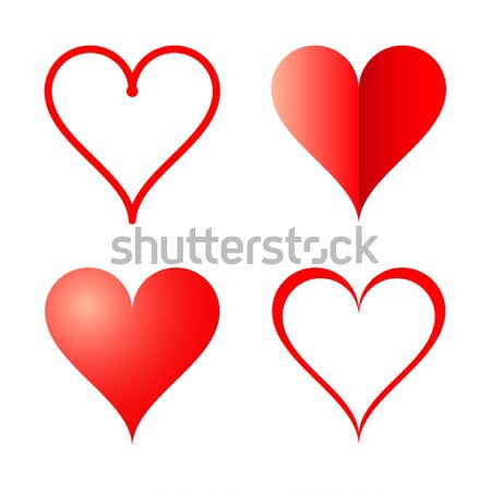 Vektor Herzform Rahmen isoliert weiß Liebe Stock foto © myfh88