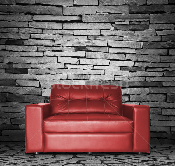 Red sofa in the room Stock photo © myimagine
