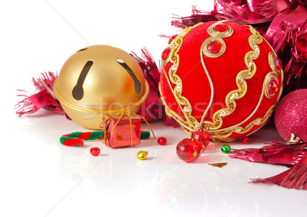 Navidad decoración fondo rojo oro celebración Foto stock © myimagine