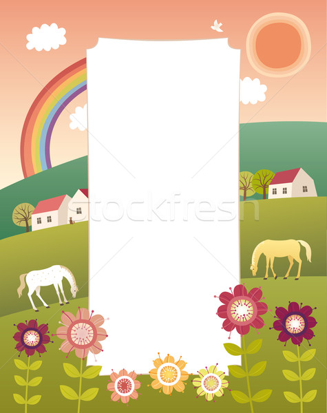 Etykiety kopia przestrzeń niebo domu miłości kot Zdjęcia stock © MyosotisRock