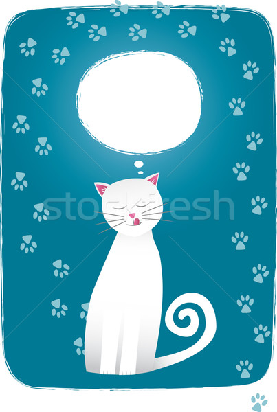 Katze Pfoten weiß träumen denken süß Stock foto © MyosotisRock
