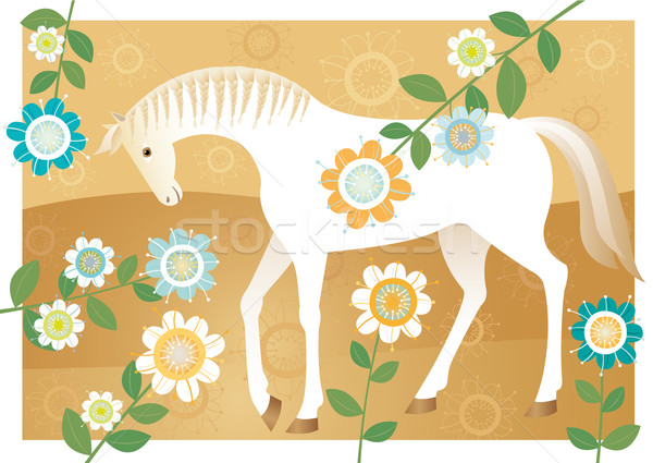 Konia oblubienicy kwiat szczęśliwy złota biały Zdjęcia stock © MyosotisRock