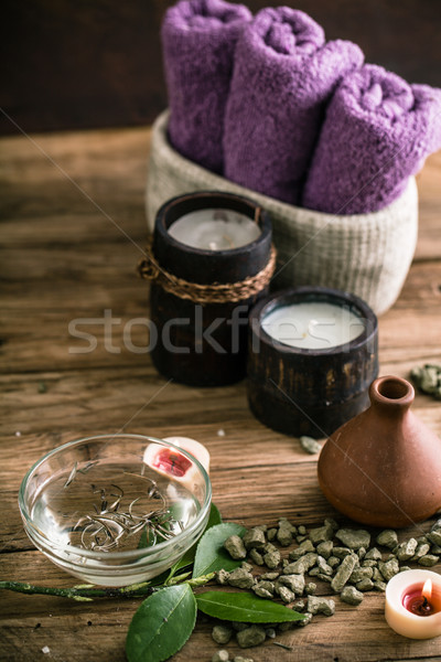 Spa setting on wood Stock photo © mythja