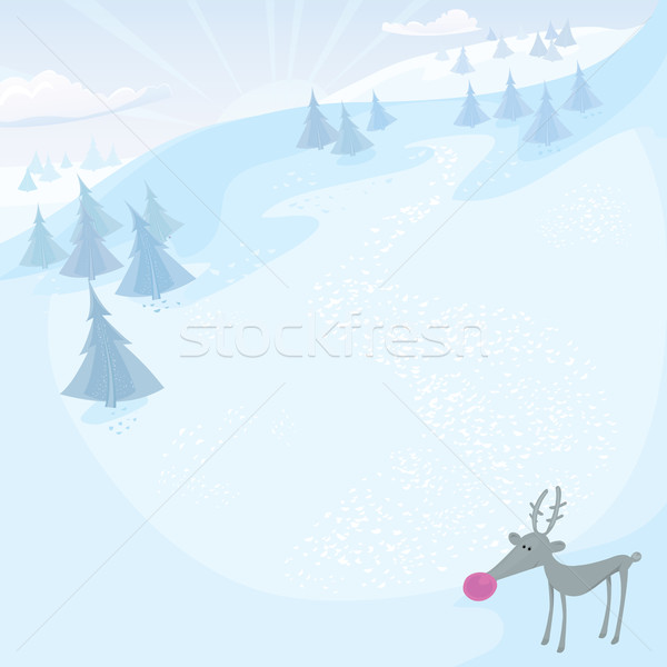 Vector Christmas card with Rudolph Stock photo © mythja