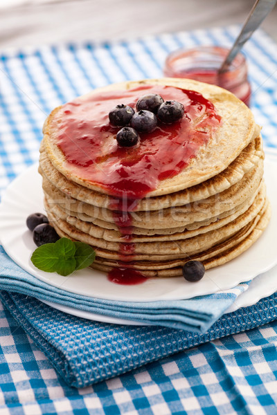 Confiture déjeuner alimentaire bleuets bois [[stock_photo]] © mythja