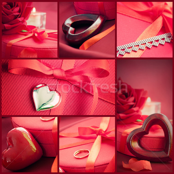 Valentine's day  red collage Stock photo © mythja