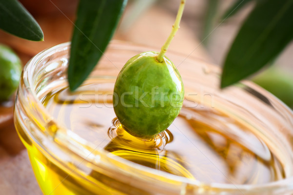 Olijfolie extra maagd gezonde vers olijven Stockfoto © mythja