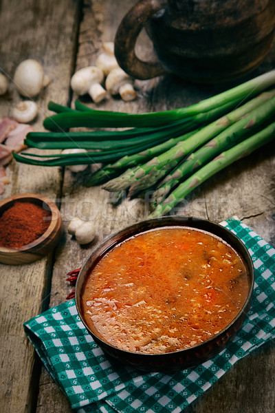 Stoven plantaardige heerlijk soep groenten specerijen Stockfoto © mythja