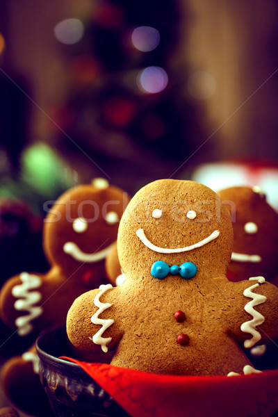 Gingerbread man cookie christmas deser Zdjęcia stock © mythja