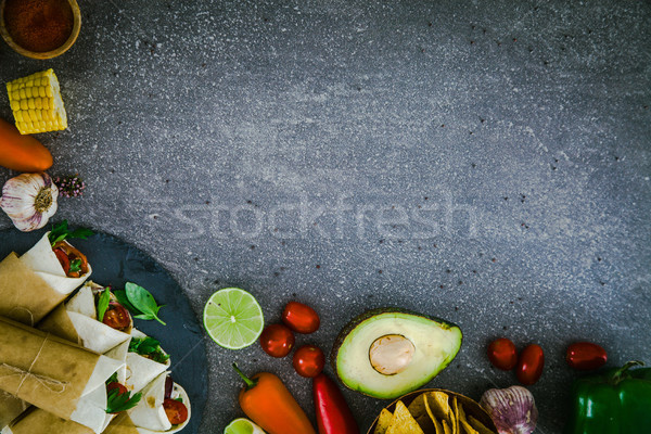 Tortilla hortalizas mexicano tacos nachos fondo Foto stock © mythja