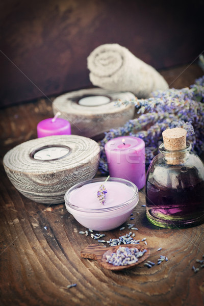 Lavendel spa wellness producten water natuur Stockfoto © mythja