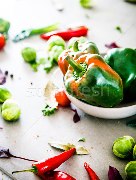 Fresh vegetables on table Stock photo © mythja