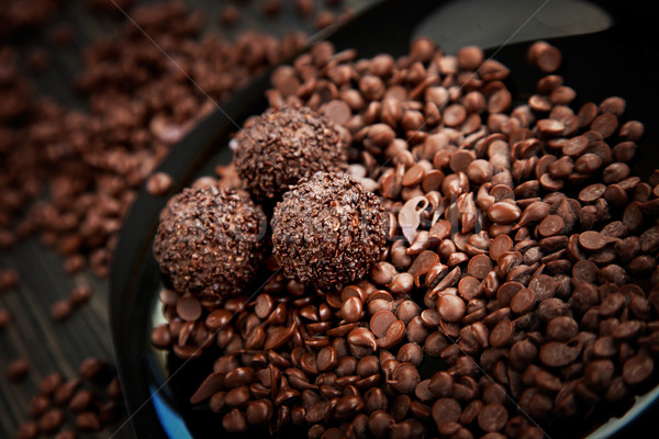 Chocolate balls with sprinkles Stock photo © mythja
