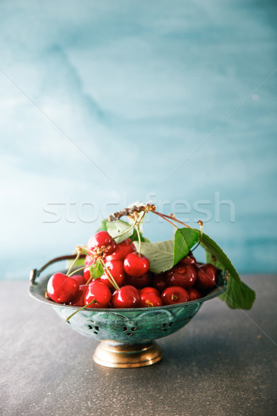 Fresh cherries on wood Stock photo © mythja
